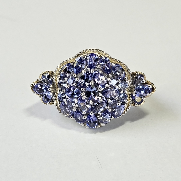 Natural Tanzanite Ring in Platinum over Sterling Silver Sz 8! 💙 Free Shipping! - Picture 11 of 12